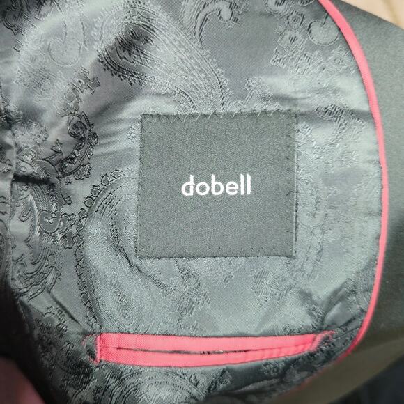 DOBELL Tuxedo Tux Black Full Suit 40R Wool Notch Lapel With Bag - Picture 14 of 14